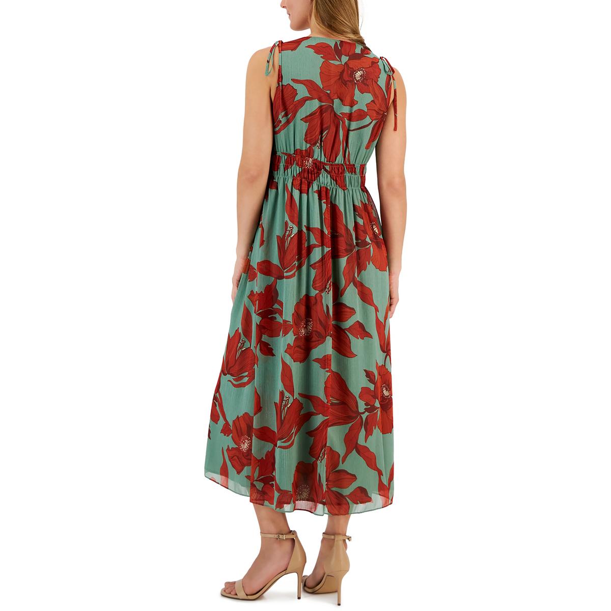 Anne Klein Womens Floral Midi Dress